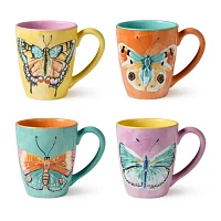 Certified International Butterflies 4-pc. Coffee Mug