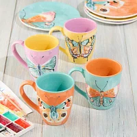 Certified International Butterflies 4-pc. Coffee Mug