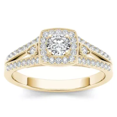 Womens / CT. T.W. Natural White Diamond 10K Gold Cushion Engagement Ring