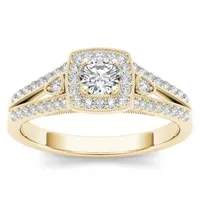 Womens / CT. T.W. Natural White Diamond 10K Gold Cushion Engagement Ring