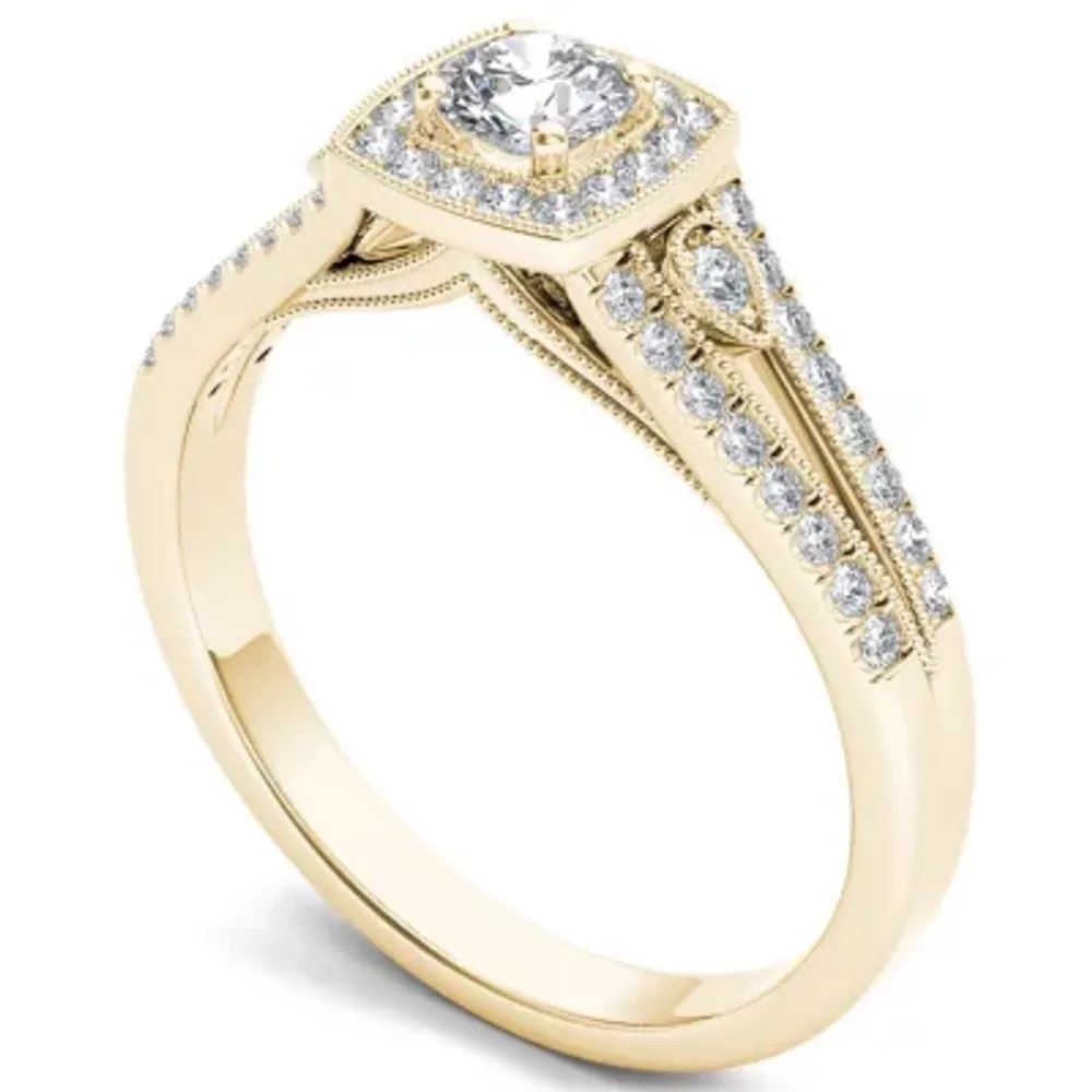 Womens / CT. T.W. Natural White Diamond 10K Gold Cushion Engagement Ring