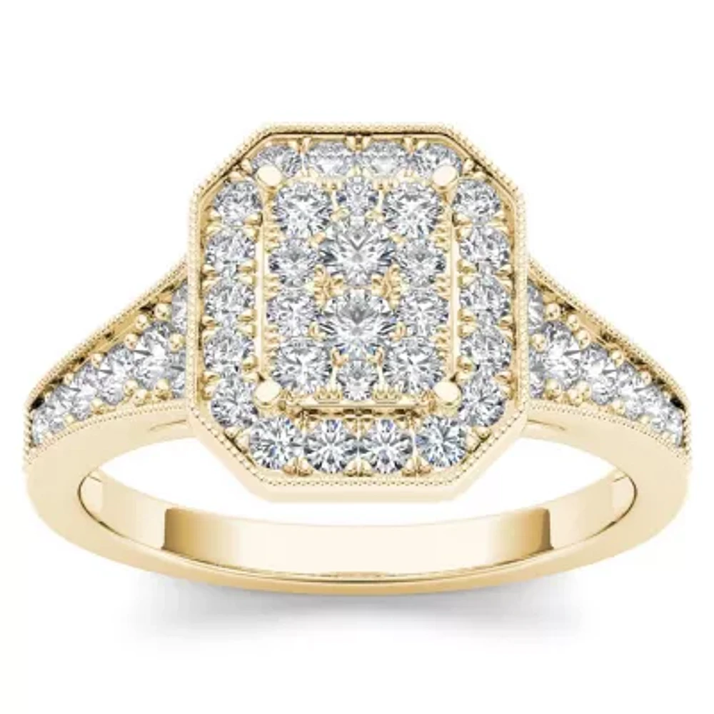 Womens 5/8 CT. T.W. Natural White Diamond 10K Gold Engagement Ring