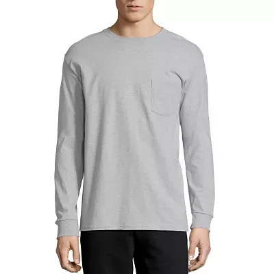 Hanes Mens Crew Neck Long Sleeve T-Shirt