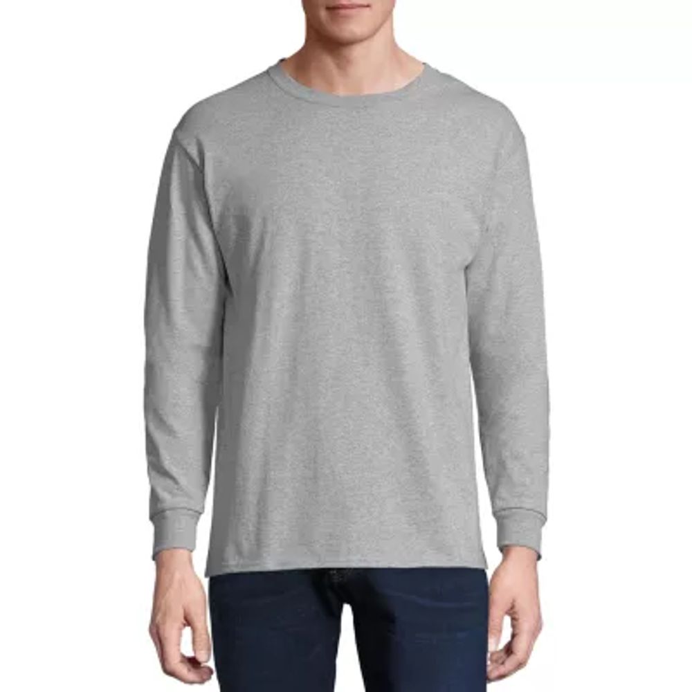 Hanes Mens Crew Neck Long Sleeve T-Shirt