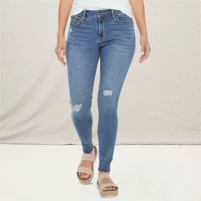 a.n.a Womens Mid Rise Ripped Jegging