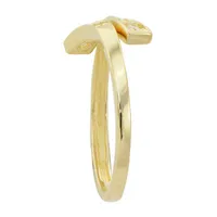 White Cubic Zirconia 10K Gold Toe Ring