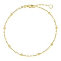 10K Gold Inch Solid Cable Ankle Bracelet