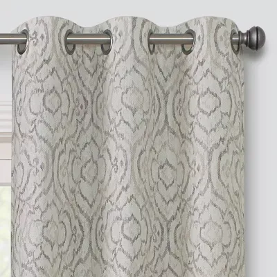 Regal Home Surfaces Ikat Scroll Grommet Top Light-Filtering Single Curtain Panels