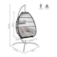 Sunnydaze® Oliver Hanging Egg Chair with Stand