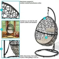 Sunnydaze® Caroline Hanging Egg Chair With Stand