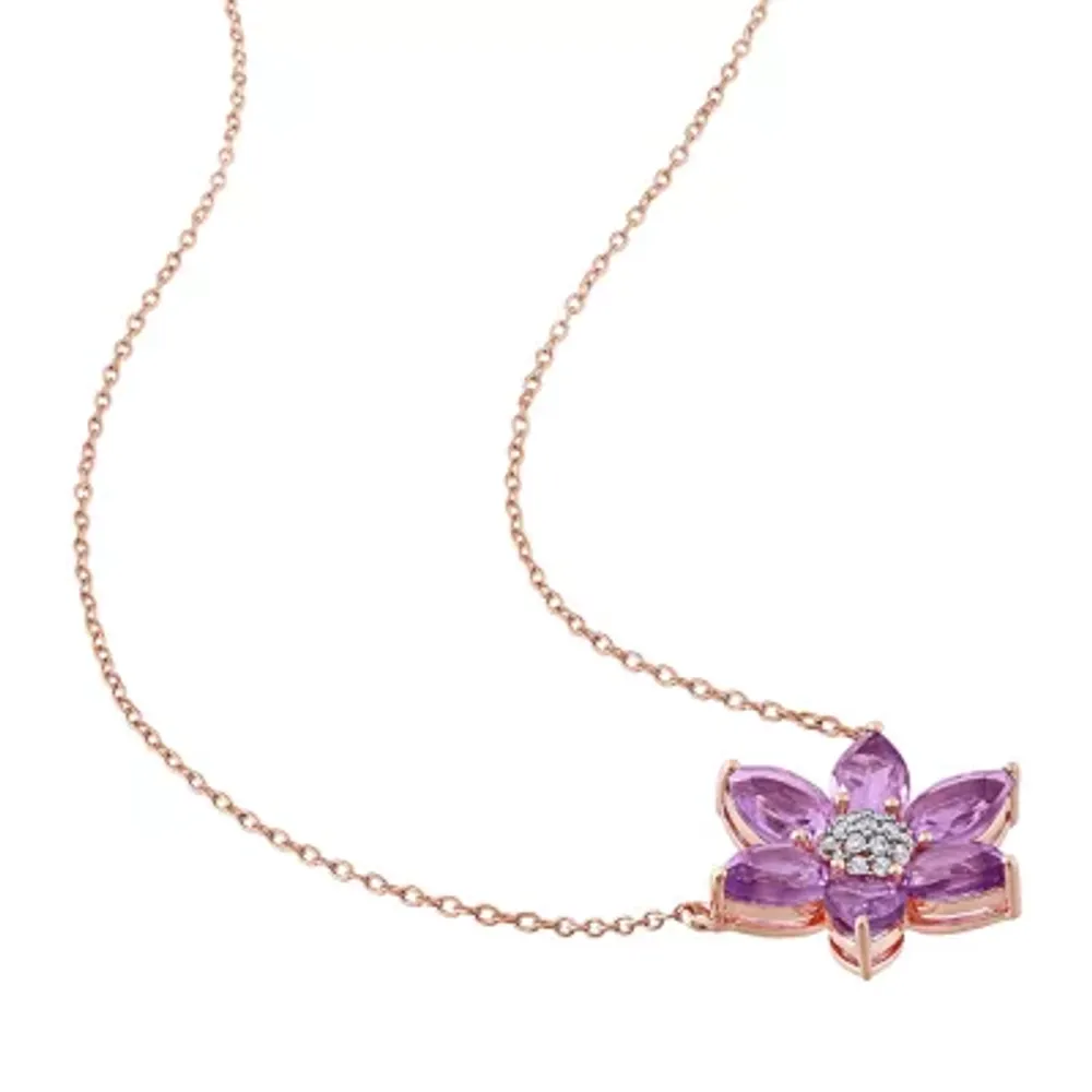 1pc Women's Stylish Purple Flower Decor Long Necklace Suitable For Daily  Wear | SHEIN USA