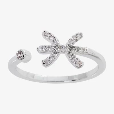 Sparkle Allure Zodiac Womens 2MM Cubic Zirconia Pure Silver Over Brass Band