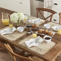 Elrene Home Fashions Farmhouse Living Sentiment Burlap Placemat Set of 4