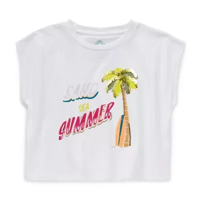 Thereabouts Little & Big Girls Round Neck Short Sleeve Graphic T-Shirt