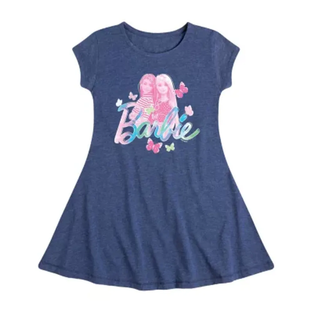 Little & Big Girls Short Sleeve Barbie A-Line Dress