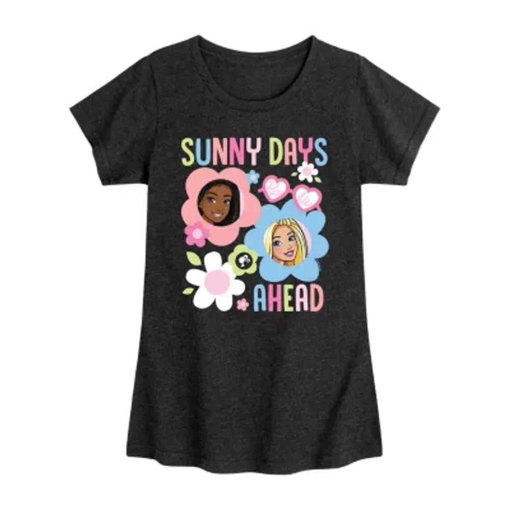 Little & Big Girls Crew Neck Short Sleeve Barbie Graphic T-Shirt