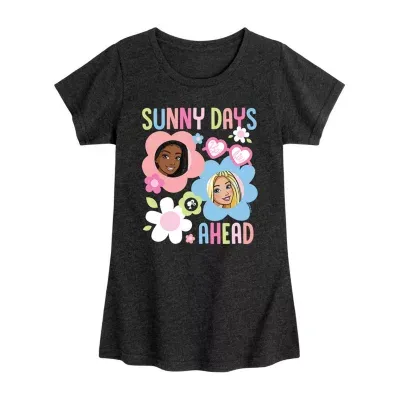 Little & Big Girls Crew Neck Short Sleeve Barbie Graphic T-Shirt