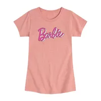 Little & Big Girls Crew Neck Short Sleeve Barbie Graphic T-Shirt