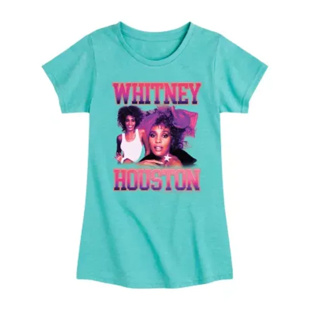 AIR WAVES Little & Big Girls Crew Neck Whitney Houston Short Sleeve Graphic  T-Shirt