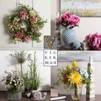 Vickerman 11" White Orchid In Glass Pot Floral Arrangement