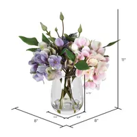 Vickerman 8" Lt Pink & Purple Hydrangea Floral Arrangement