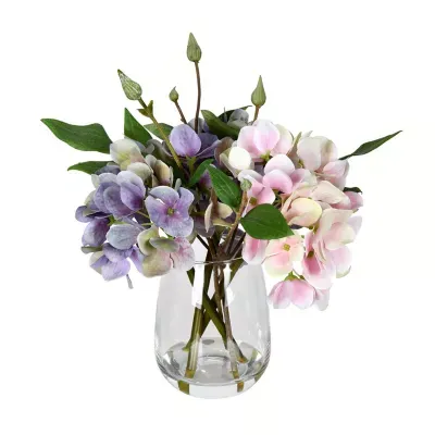 Vickerman 8" Lt Pink & Purple Hydrangea Floral Arrangement
