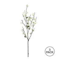 Vickerman 40" White Cherry Blossom 3pk Artificial Flowers