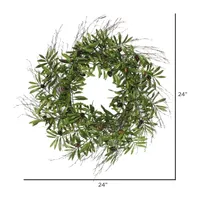 Vickerman 24" Green Olive Leaf Wreath