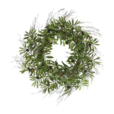 Vickerman 24" Green Olive Leaf Wreath