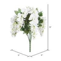 Vickerman 19" White Wisteria Bush Vase Filler