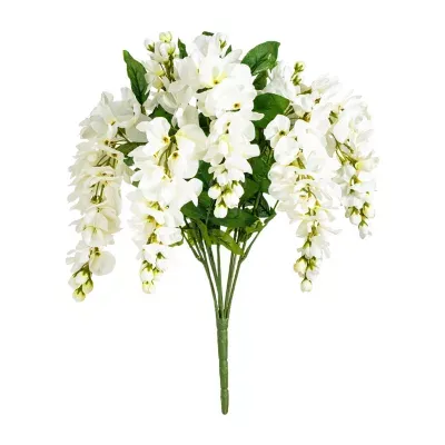 Vickerman 19" White Wisteria Bush Vase Filler