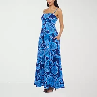 Premier Amour Womens Sleeveless Floral Maxi Dress