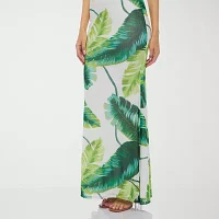 Premier Amour Off The Shoulder Womens Sleeveless Leaf Maxi Dress