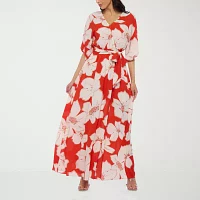 Premier Amour Womens 3/4 Sleeve Floral Maxi Dress