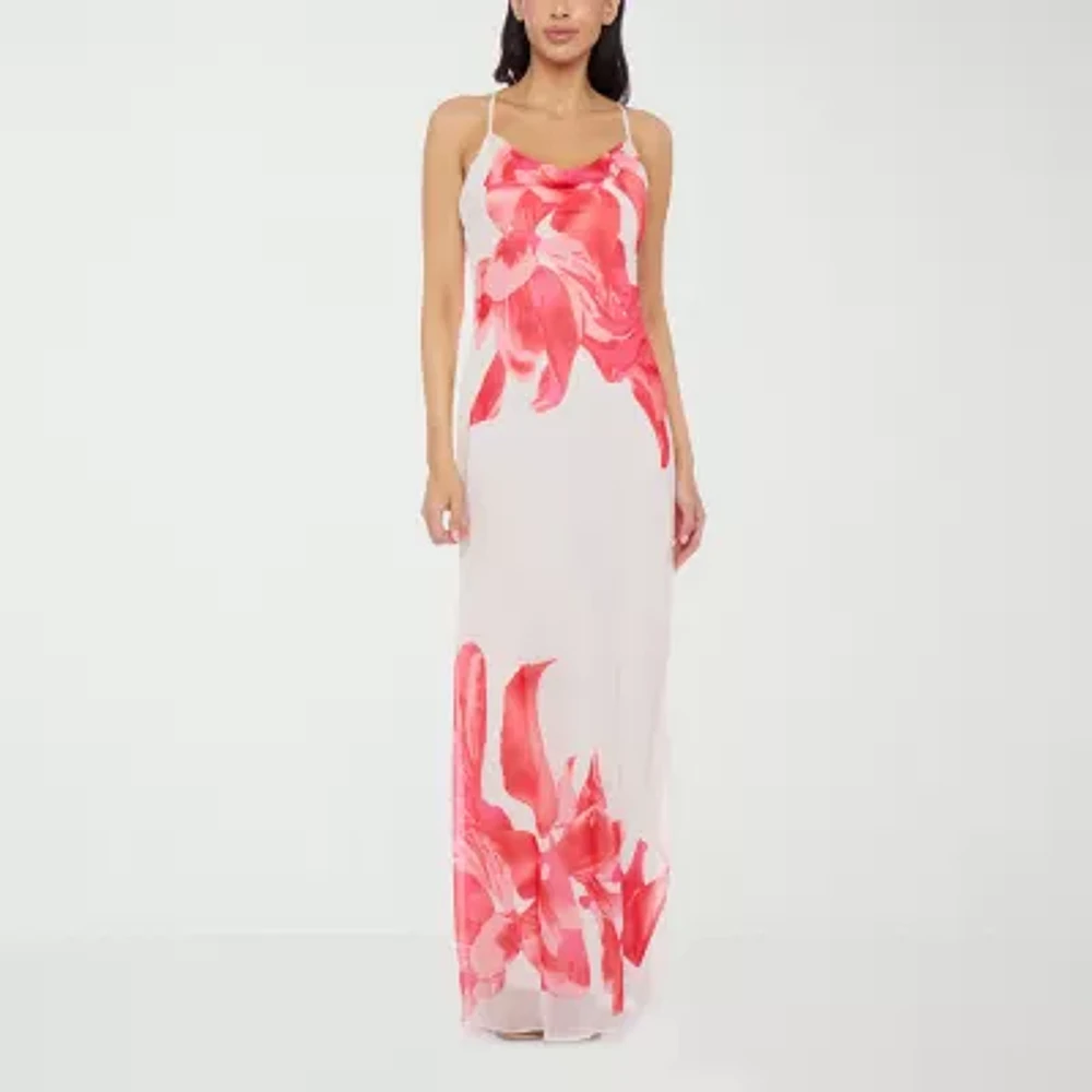 Premier Amour Womens Sleeveless Floral Maxi Dress