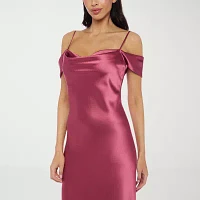 Premier Amour Off The Shoulder Womens Short Sleeve Evening Gown