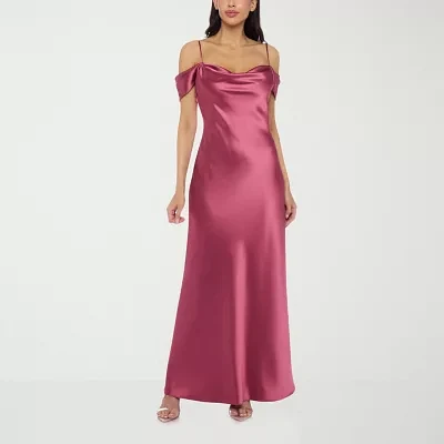 Premier Amour Off The Shoulder Womens Short Sleeve Evening Gown