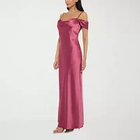 Premier Amour Off The Shoulder Womens Short Sleeve Evening Gown