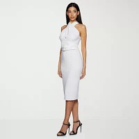 Premier Amour Womens Sleeveless Midi Sheath Dress
