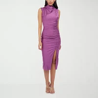Premier Amour Womens Sleeveless Midi Sheath Dress