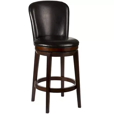 Mendenhall Upholstered Swivel Barstool with Back