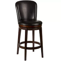 Mendenhall Upholstered Swivel Barstool with Back