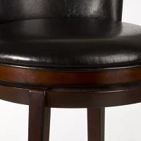 Mendenhall Upholstered Swivel Barstool with Back