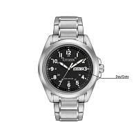 Citizen Chandler Mens Silver Tone Stainless Steel Bracelet Watch Aw0050-82e