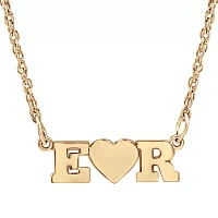 Personalized 2 Single Initial Heart Pendant Necklace