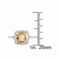 Womens 1/10 CT. T.W. Genuine Yellow Citrine Sterling Silver Cocktail Ring