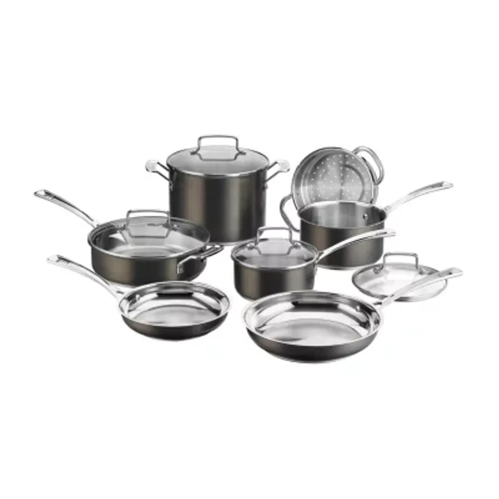 ▷ Cuisinart Set de Ollas Antiadherentes Negro (P5711BK), 11