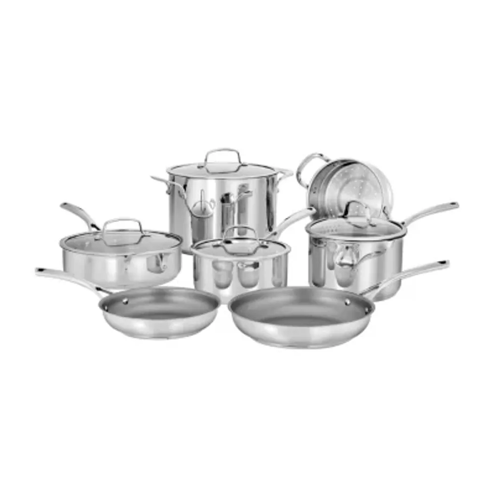 KitchenAid 3-Ply Stainless Steel 11-pc. Cookware Set, Color: Silver -  JCPenney