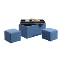 Convenience Concepts Sheridan Storage Bench w/ 2 Side Ottomans