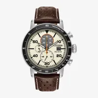 Citizen Brycen Mens Brown Leather Strap Watch Ca0649-06x